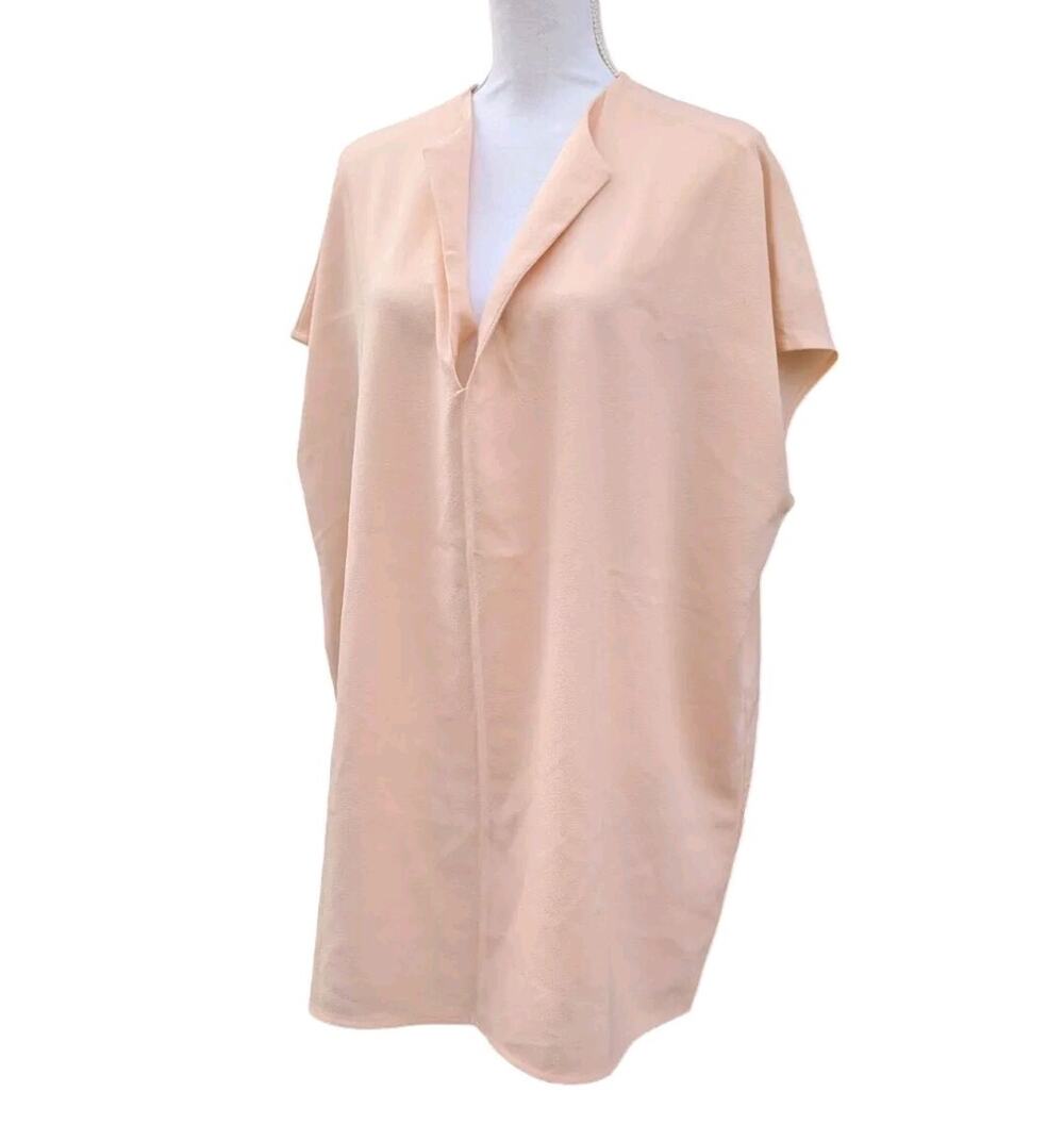American Apparel The Adia Crepe Dress Sandstorm Light Pink XS/S Oversized Tunic